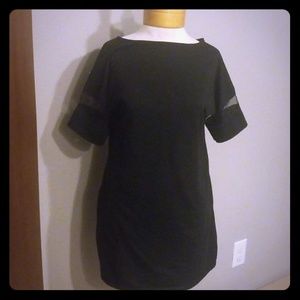 Unique Mesh Sleeve Shirt Dress